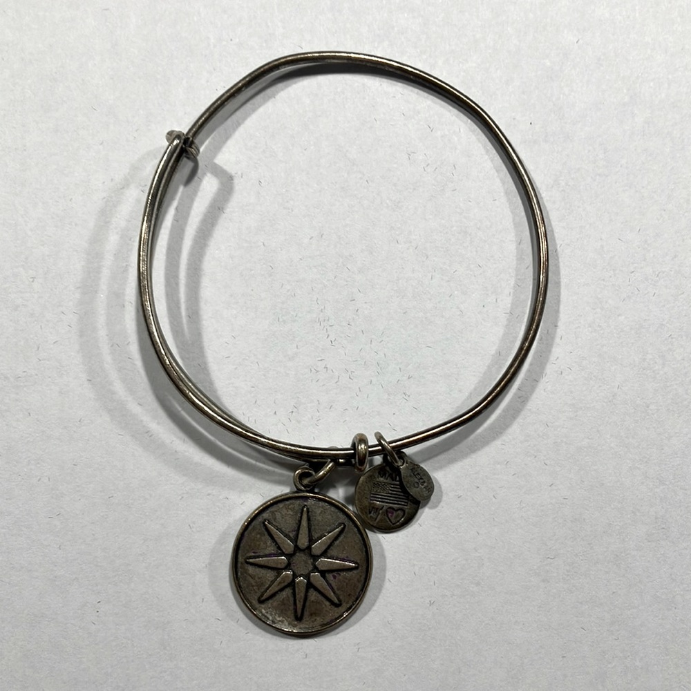 Silver Alex and Ani (+) Energy Bangle Bracelet